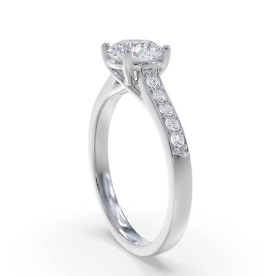 Round Diamond Shoulder Set Ring