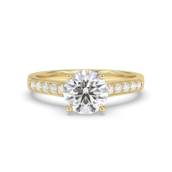 Round Diamond Shoulder Set Ring