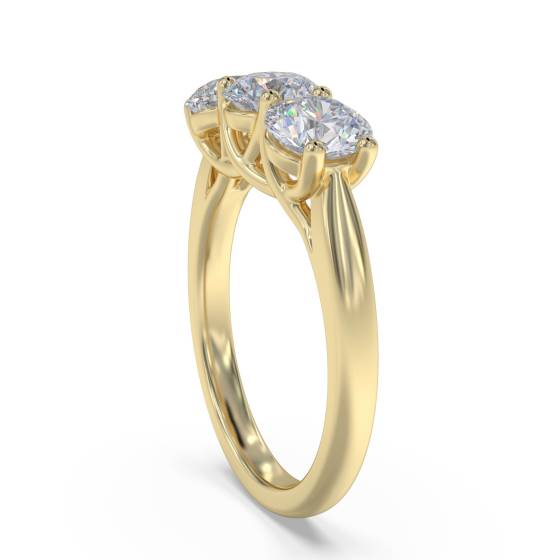 Classic Round Diamond Trilogy Ring