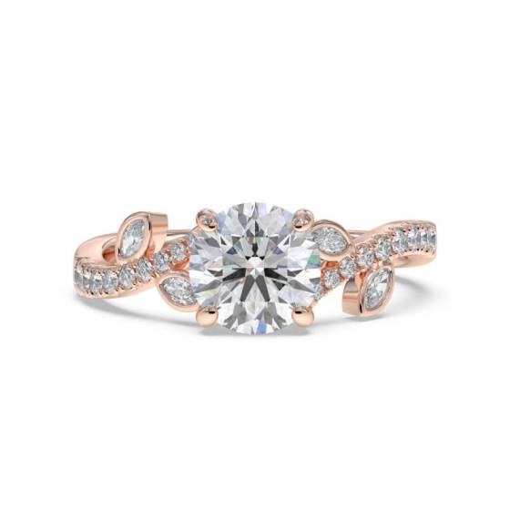 GIA Certified 1.10ct VVS2/D Round Diamond Designer Shoulder Set Ring