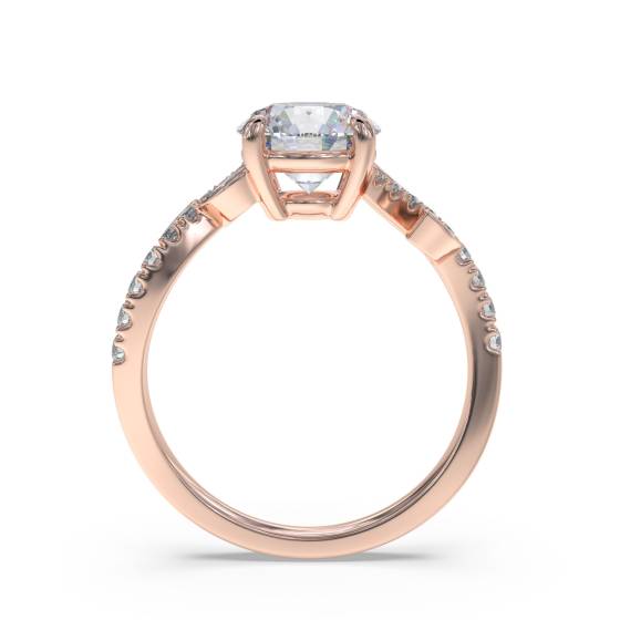 Round Diamond Designer Shoulder Set Ring