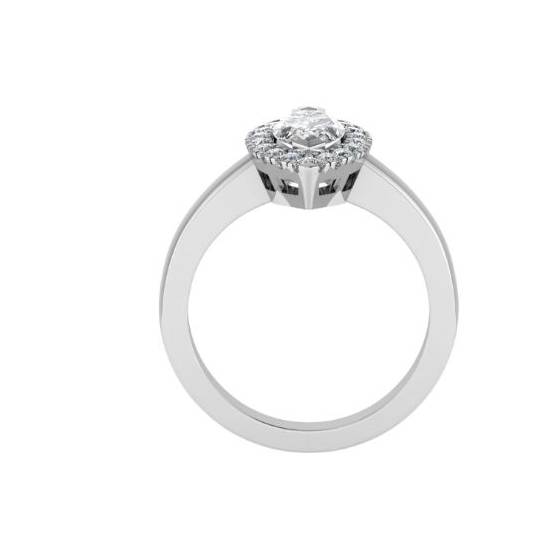0.75ct SI/F-G Marquise Natural Diamond Halo Engagement Ring