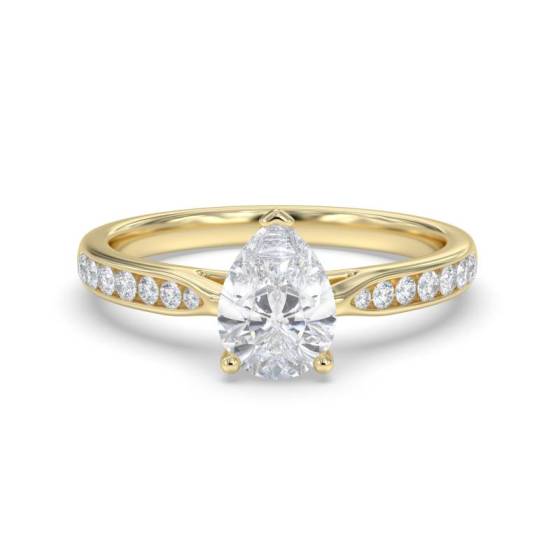 GIA Certified 1.10ct SI2/E Pear Diamond Shoulder Set Ring
