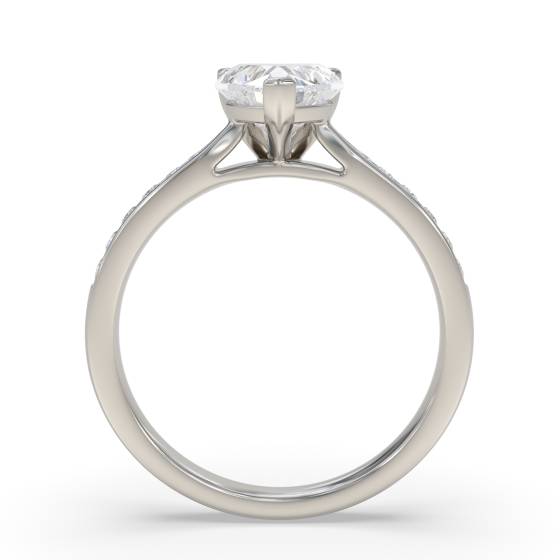 Modern Heart Diamond Shoulder Set Ring