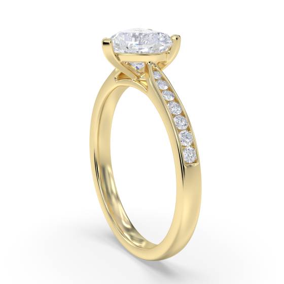 Modern Heart Diamond Shoulder Set Ring