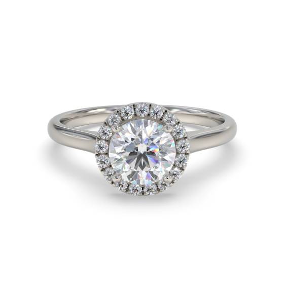 0.50ct VS1/G Round Cut Natural Diamond Halo Ring