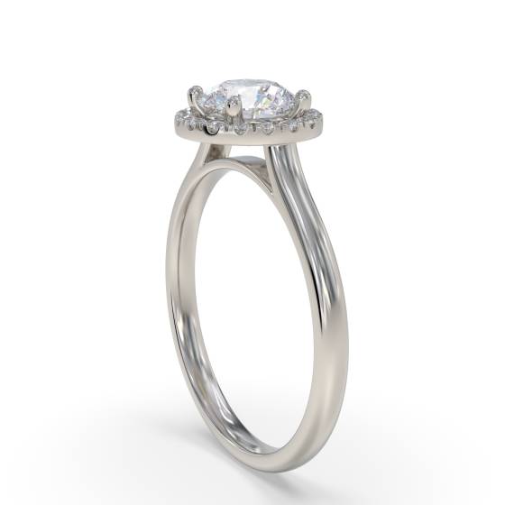 Elegant Round Diamond Single Halo Ring