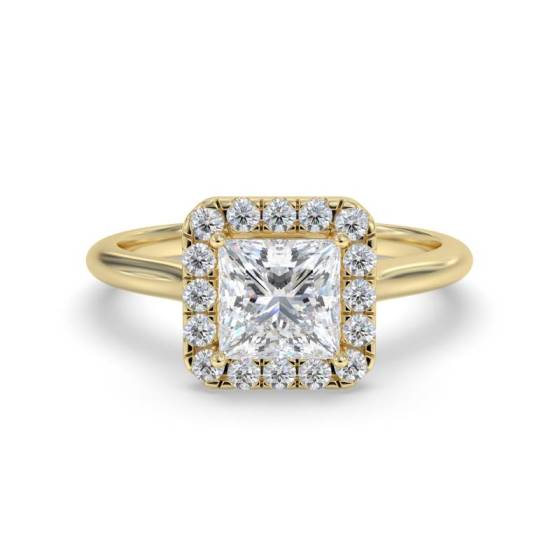 GIA Certified 0.65ct VS1/D Elegant Princess Diamond Single Halo Ring