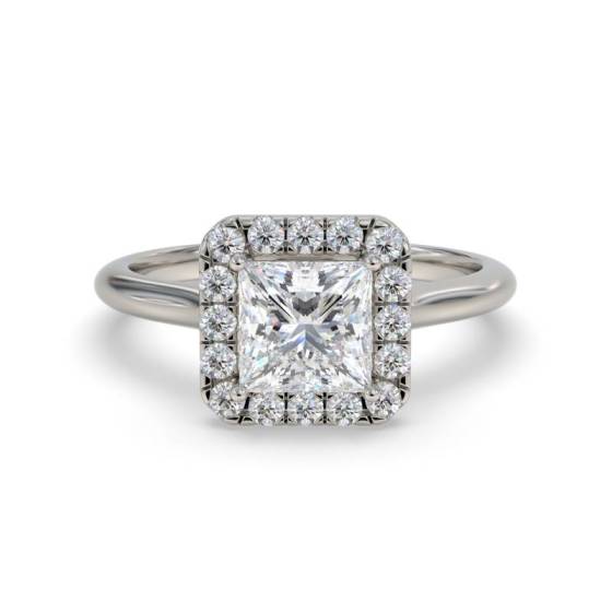 GIA Certified 0.75ct VVS1/E Elegant Princess Diamond Single Halo Ring