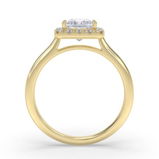 Elegant Princess Diamond Single Halo Ring