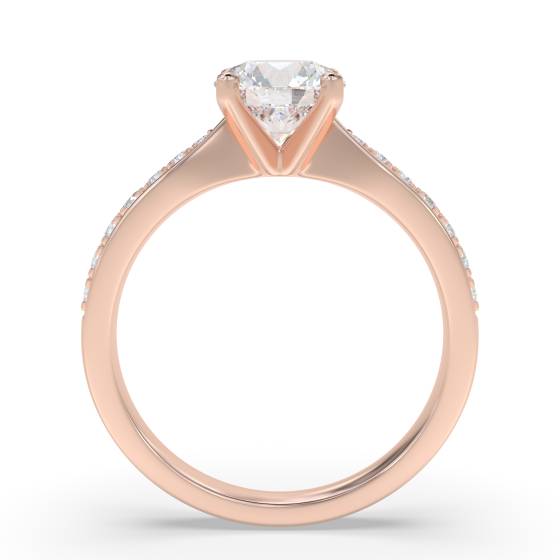 Round Shoulder Set Diamond Engagement Ring