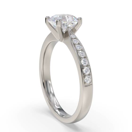 Asscher Diamond Shoulder Set Ring