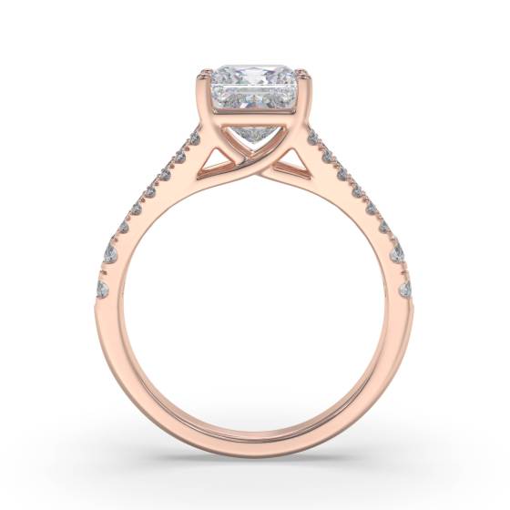 Princess Diamond Shoulder Set Ring