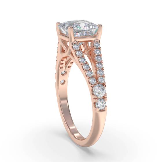 Princess Diamond Shoulder Set Ring