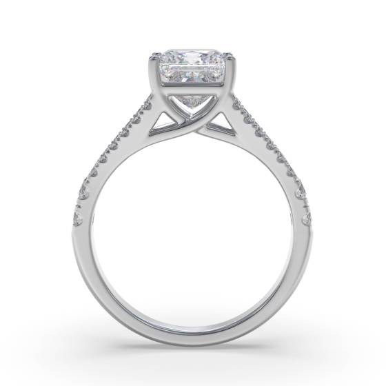Princess Diamond Shoulder Set Ring