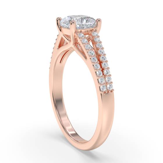 Cushion Diamond Shoulder Set Ring