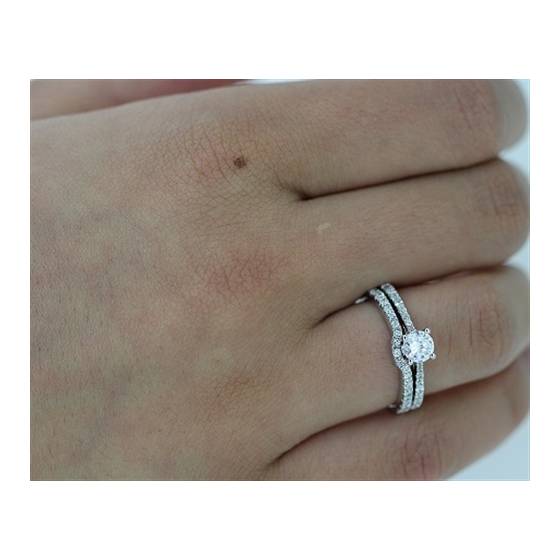 Diamond Shoulder Set Ring With Matching Band
