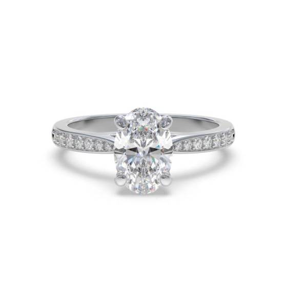 GIA Certified 1.40ct VVS1/E Elegant Oval Diamond Milgrain Shoulder Set Ring