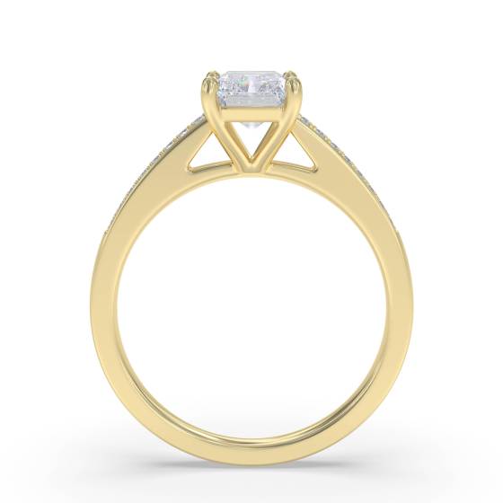 Radiant Diamond Shoulder Set Ring