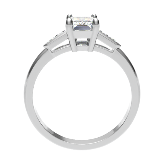 Emerald Diamond Shoulder Set Ring