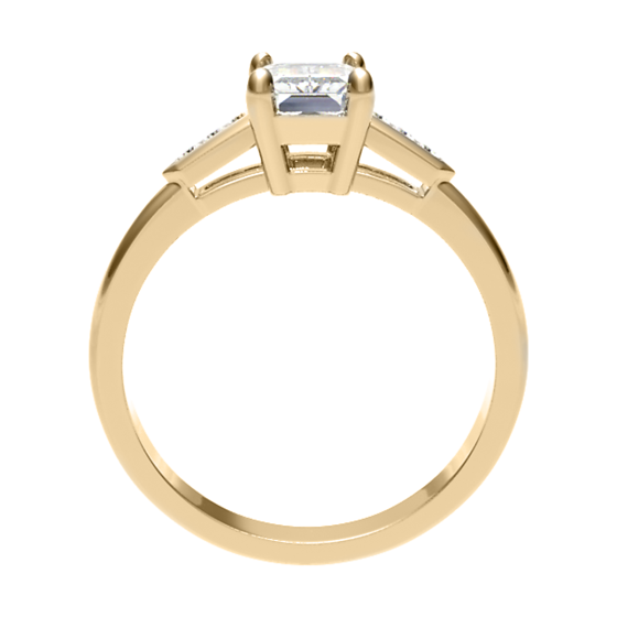 Emerald Diamond Shoulder Set Ring