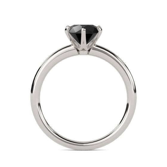 Black Diamond Solitaire Ring