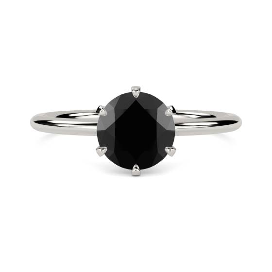 Black Diamond Solitaire Ring