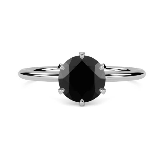 Black Diamond Solitaire Ring