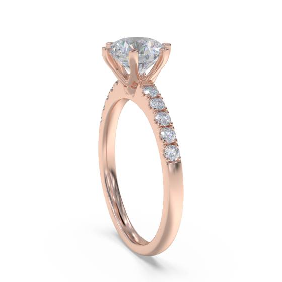 Round Diamond Shoulder Set Ring