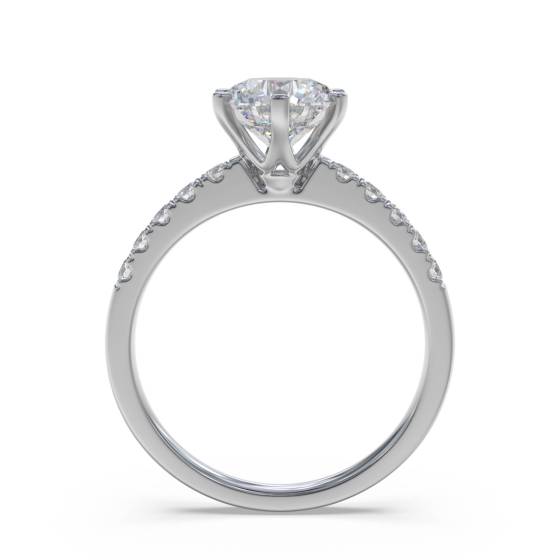 Round Diamond Shoulder Set Ring