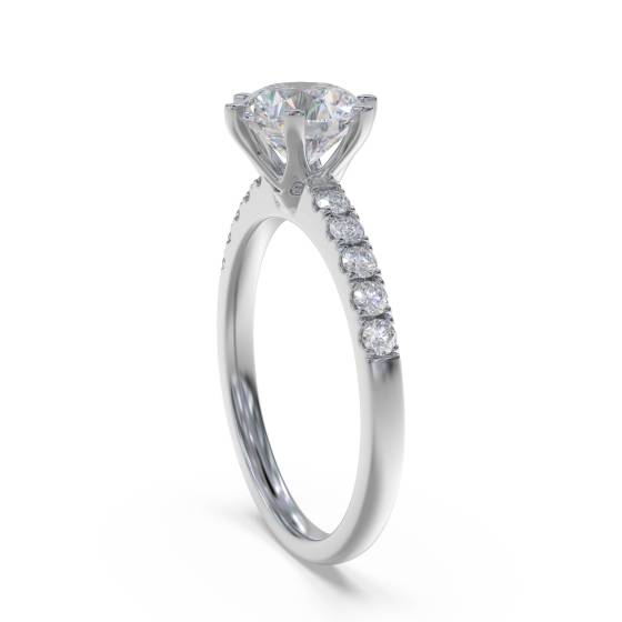 Round Diamond Shoulder Set Ring