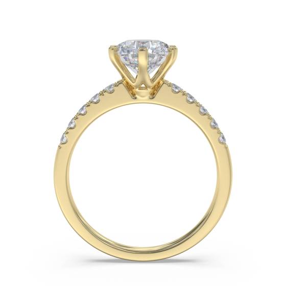 Round Diamond Shoulder Set Ring