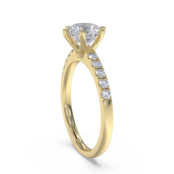 Round Diamond Shoulder Set Ring