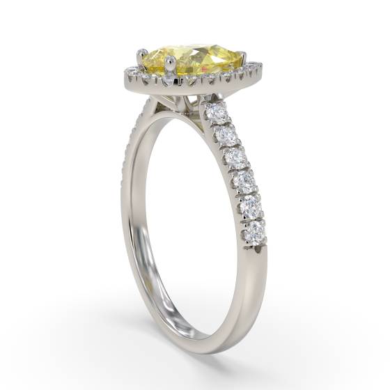 Fancy Yellow Pear Diamond Cluster Ring