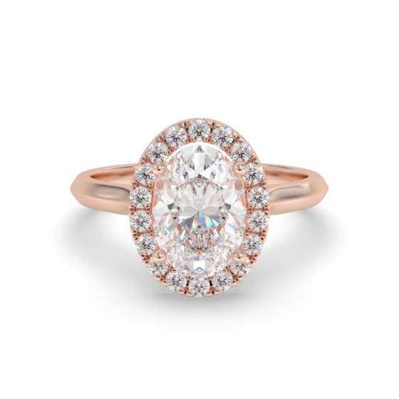 GIA Certified 1.40ct SI2/F Oval Diamond Single Halo Ring