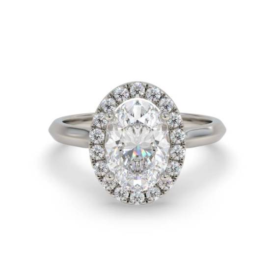 GIA Certified 1.00ct SI1/F Oval Diamond Single Halo Ring
