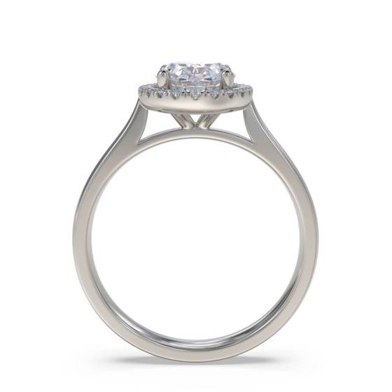 1.40ct I1/F Oval Natural Diamond Single Halo Ring