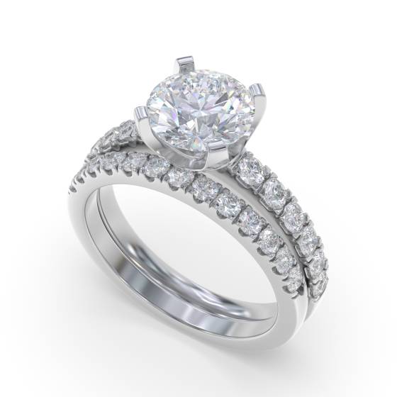 Shoulder Set Diamond Engagement Ring
