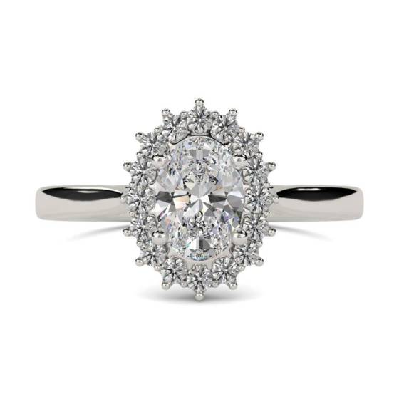 GIA Certified 1.40ct VS2/D Oval Diamond Halo Ring