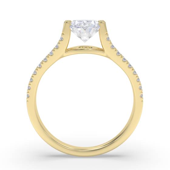 Oval Diamond Shoulder Set Ring