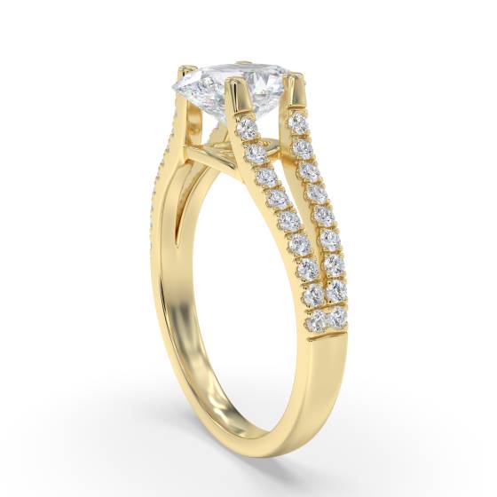 Oval Diamond Shoulder Set Ring