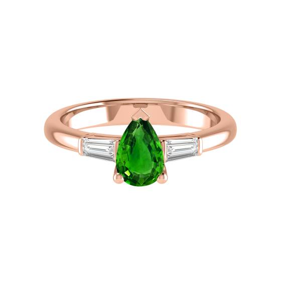 Elegant Emerald Diamond Trilogy Ring
