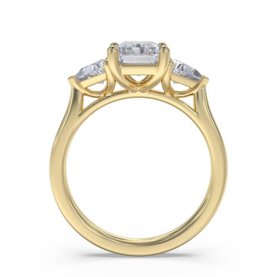 Elegant Radiant and Trillion Diamond Trilogy Ring