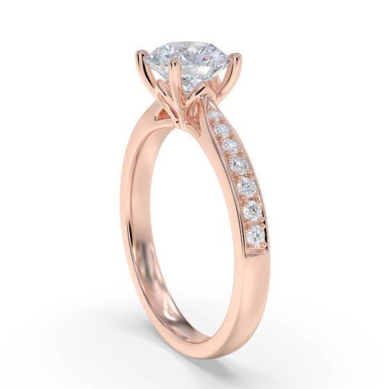 Round Diamond Shoulder Set Ring