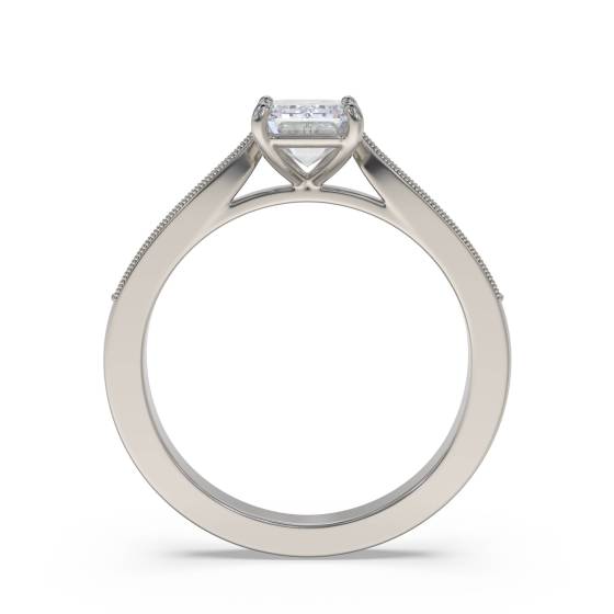 Emerald Diamond Shoulder Set Ring