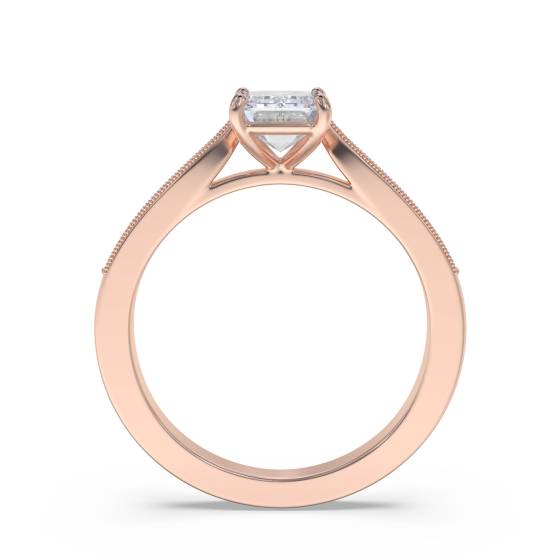 Emerald Diamond Shoulder Set Ring