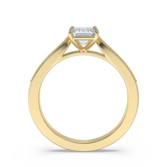 Emerald Diamond Shoulder Set Ring