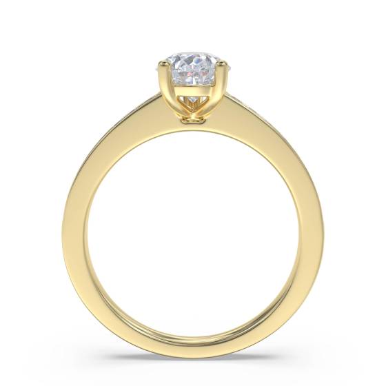 Classic Pear and Round Diamond Shoulder Set Ring