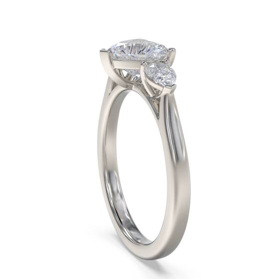 Modern Heart and Pear Diamond Trilogy Ring
