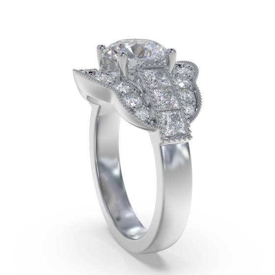 Modern Round Diamond Designer Ring